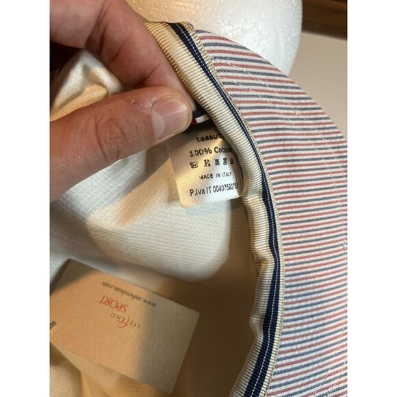 Stefeno Sport Italian Striped Textured Newsies Newsboy Hat Blue/Red SZ 57 M - Picture 10 of 11